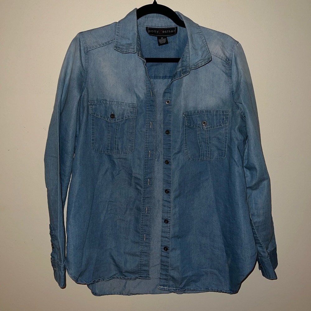 Jean Button Down Top